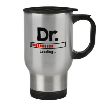 DR. Loading..., Stainless steel travel mug with lid, double wall 450ml