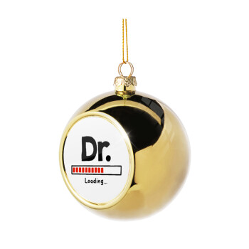 DR. Loading..., Golden Christmas tree ball ornament 8cm