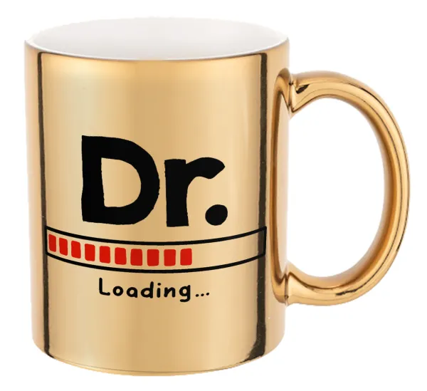 DR. Loading... — Κούπα κεραμική, χρυσή καθρέπτης, 330ml