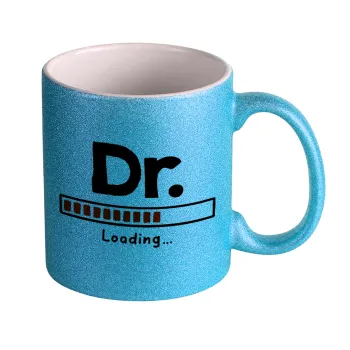 DR. Loading..., Κούπα Σιέλ Glitter που γυαλίζει, κεραμική, 330ml