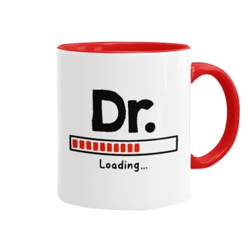 DR. Loading..., Mug colored red, ceramic, 330ml