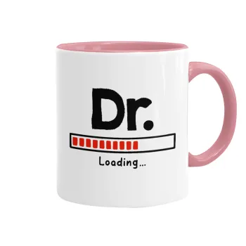 DR. Loading..., Mug colored pink, ceramic, 330ml
