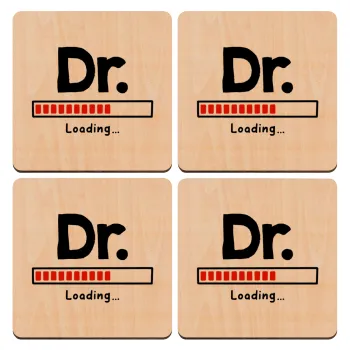 DR. Loading..., ΣΕΤ x4 Σουβέρ ξύλινα τετράγωνα plywood (9cm)