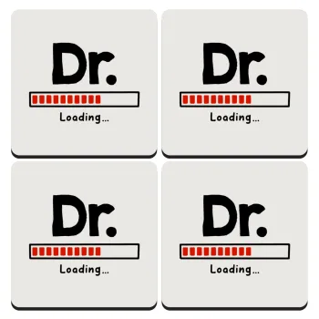 DR. Loading..., ΣΕΤ 4 Σουβέρ ξύλινα τετράγωνα (9cm)