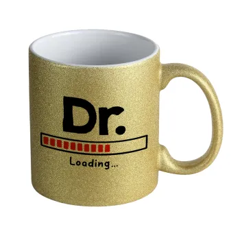 DR. Loading..., Κούπα Χρυσή Glitter που γυαλίζει, κεραμική, 330ml