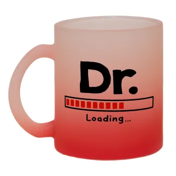 DR. Loading..., Κούπα γυάλινη δίχρωμη με βάση το κόκκινο ματ, 330ml