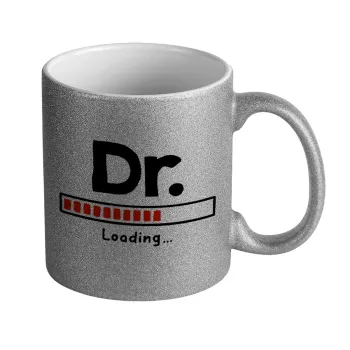DR. Loading..., Κούπα Ασημένια Glitter που γυαλίζει, κεραμική, 330ml
