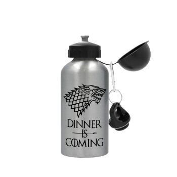 Dinner is coming (GOT), Metallic water jug, Silver, aluminum 500ml