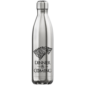 Dinner is coming (GOT), Μεταλλικό παγούρι θερμός Inox (Stainless steel), διπλού τοιχώματος, 750ml