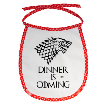 Dinner is coming (GOT), Σαλιάρα μωρού αλέκιαστη με κορδόνι Κόκκινη