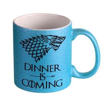 Dinner is coming (GOT), Κούπα Σιέλ Glitter που γυαλίζει, κεραμική, 330ml