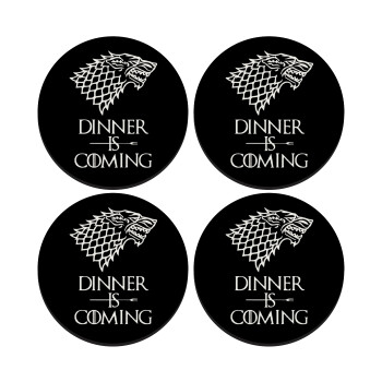 Dinner is coming (GOT), SET of 4 round wooden coasters (9cm)