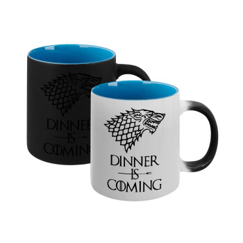 Dinner is coming (GOT), Κούπα Μαγική εσωτερικό μπλε, κεραμική 330ml που αλλάζει χρώμα με το ζεστό ρόφημα