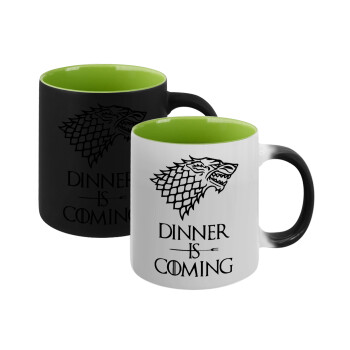 Dinner is coming (GOT), Κούπα Μαγική εσωτερικό πράσινο, κεραμική 330ml που αλλάζει χρώμα με το ζεστό ρόφημα