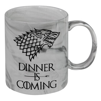 Dinner is coming (GOT), Κούπα κεραμική, marble style (μάρμαρο), 330ml