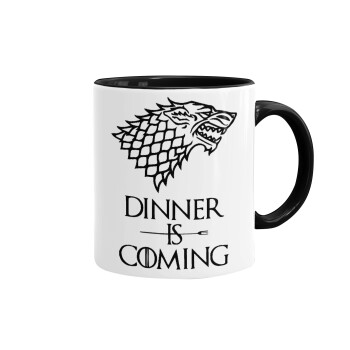 Dinner is coming (GOT), Mug colored black, ceramic, 330ml