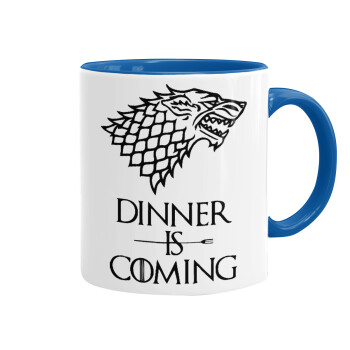 Dinner is coming (GOT), Mug colored blue, ceramic, 330ml
