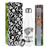 Easter candle, metallic white thermos bottle (500ml) & aromatic flat candle (30cm) (GRAY)