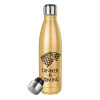 Glitter gold stainless steel thermos bottle, double-walled, 500ml