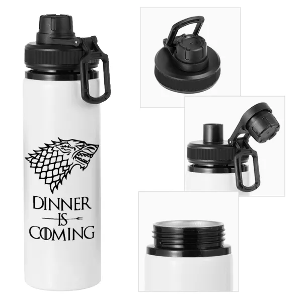 Dinner is coming — Μεταλλικό παγούρι νερού με καπάκι ασφαλείας, αλουμινίου 850ml