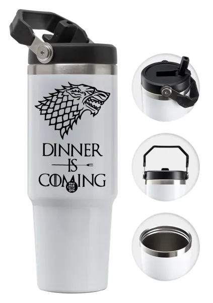 Dinner is coming — Θερμός Ανοξείδωτο 30oz με χερούλι