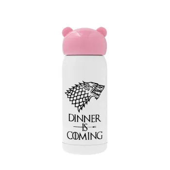 Dinner is coming (GOT), Ροζ ανοξείδωτο παγούρι θερμό (Stainless steel), 320ml