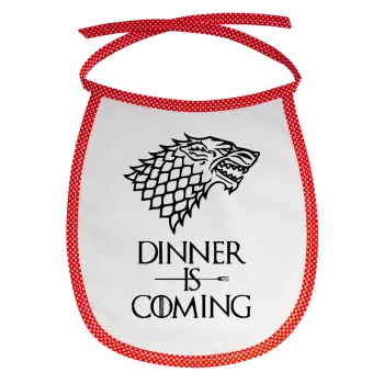 Dinner is coming (GOT), Σαλιάρα μωρού αλέκιαστη με κορδόνι Κόκκινη