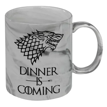 Dinner is coming (GOT), Κούπα κεραμική, marble style (μάρμαρο), 330ml