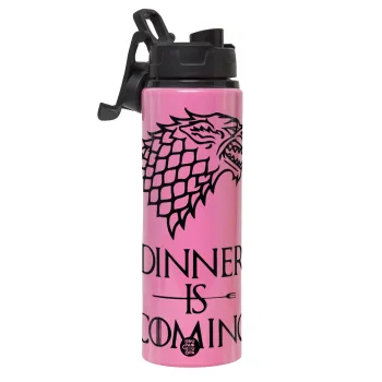Dinner is coming (GOT), Μεταλλικό παγούρι νερού με καπάκι ασφαλείας, αλουμινίου 850ml