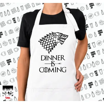 Dinner is coming (GOT), Ποδιά μακριά Σεφ ολόσωμη με τσέπες white (ΕΝΗΛΙΚΩΝ)