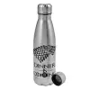 Metallic water bottle, stainless steel, 750ml