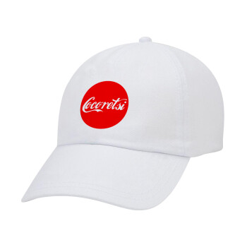 Cocoretsi, Καπέλο Ενηλίκων Baseball Λευκό 5-φύλλο (POLYESTER, ΕΝΗΛΙΚΩΝ, UNISEX, ONE SIZE)