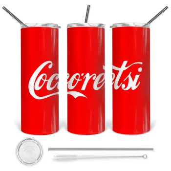 Cocoretsi, Tumbler stainless steel 600ml, with metal straw & cleaning brush