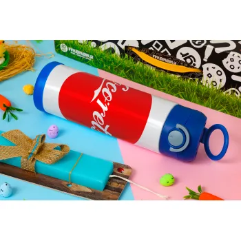 Cocoretsi, Easter candle, Childrens hot water bottle, stainless steel, with safety straw, BLUE (500ml)