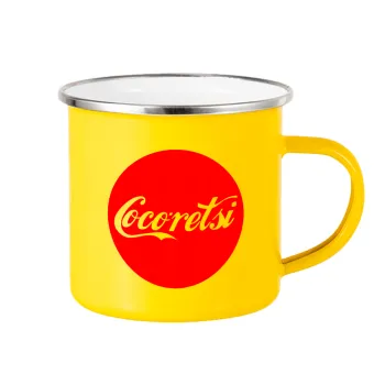 Cocoretsi, Yellow Enamel Metallic Cup 360ml