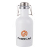 Disaster Chef, Μεταλλικό παγούρι Λευκό (Stainless steel) με καπάκι ασφαλείας 1L