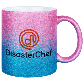 Disaster Chef, Κούπα Χρυσή/Μπλε Glitter, κεραμική, 330ml