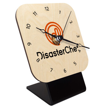 Disaster Chef, Quartz Table clock in natural wood (10cm)