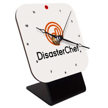 Disaster Chef, Quartz Wooden table clock with hands (10cm)
