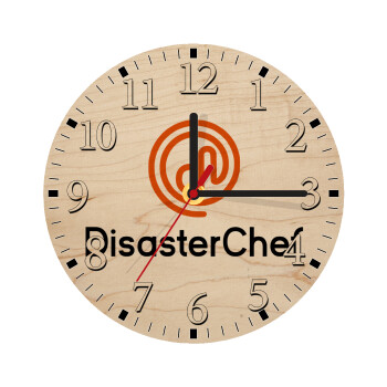 Disaster Chef, Ρολόι τοίχου ξύλινο plywood (20cm)