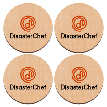Disaster Chef, ΣΕΤ x4 Σουβέρ ξύλινα στρογγυλά plywood (9cm)