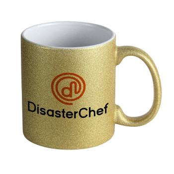 Disaster Chef, Κούπα Χρυσή Glitter που γυαλίζει, κεραμική, 330ml