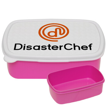 Disaster Chef, ΡΟΖ παιδικό δοχείο φαγητού (lunchbox) πλαστικό (BPA-FREE) Lunch Βox M18 x Π13 x Υ6cm