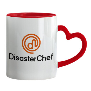 Disaster Chef, Κούπα καρδιά χερούλι κόκκινη, κεραμική, 330ml