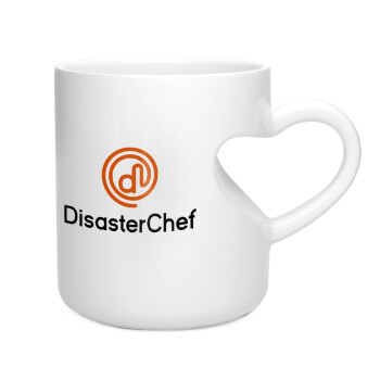 Disaster Chef, Κούπα καρδιά λευκή, κεραμική, 330ml