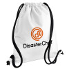 Backpack pouch GYMBAG white, with pocket (40x48cm) & thick cords