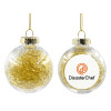 Στολίδι Χριστουγεννιάτικη μπάλα δένδρου διάφανη με χρυσό γέμισμα 8cm