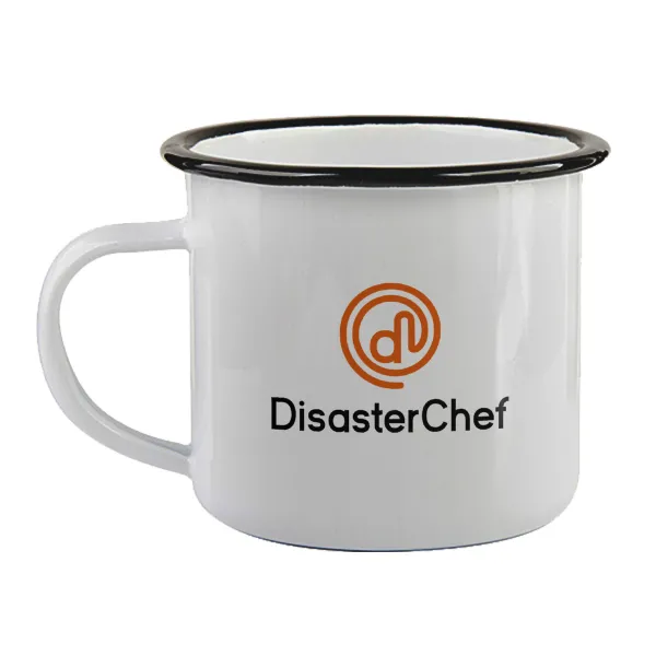 Disaster Chef — Enamel mug with black rim, 360ml