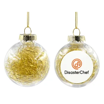 Disaster Chef, Transparent Christmas tree ball ornament with gold filling 8cm