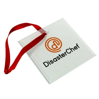 Disaster Chef, Στολίδι Χριστουγεννιάτικο στολίδι γυάλινο τετράγωνο 9x9cm